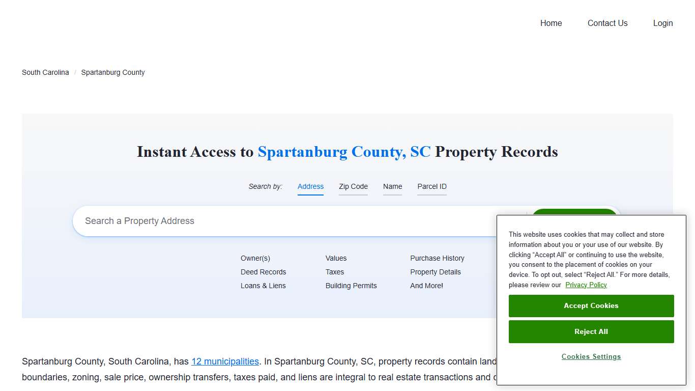 Spartanburg County Property Records Owners, Deeds, Permits